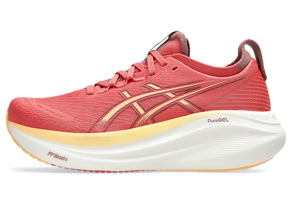 GEL-NIMBUS 27 (D WIDE) - Dark Pink Clay/Orange Glow