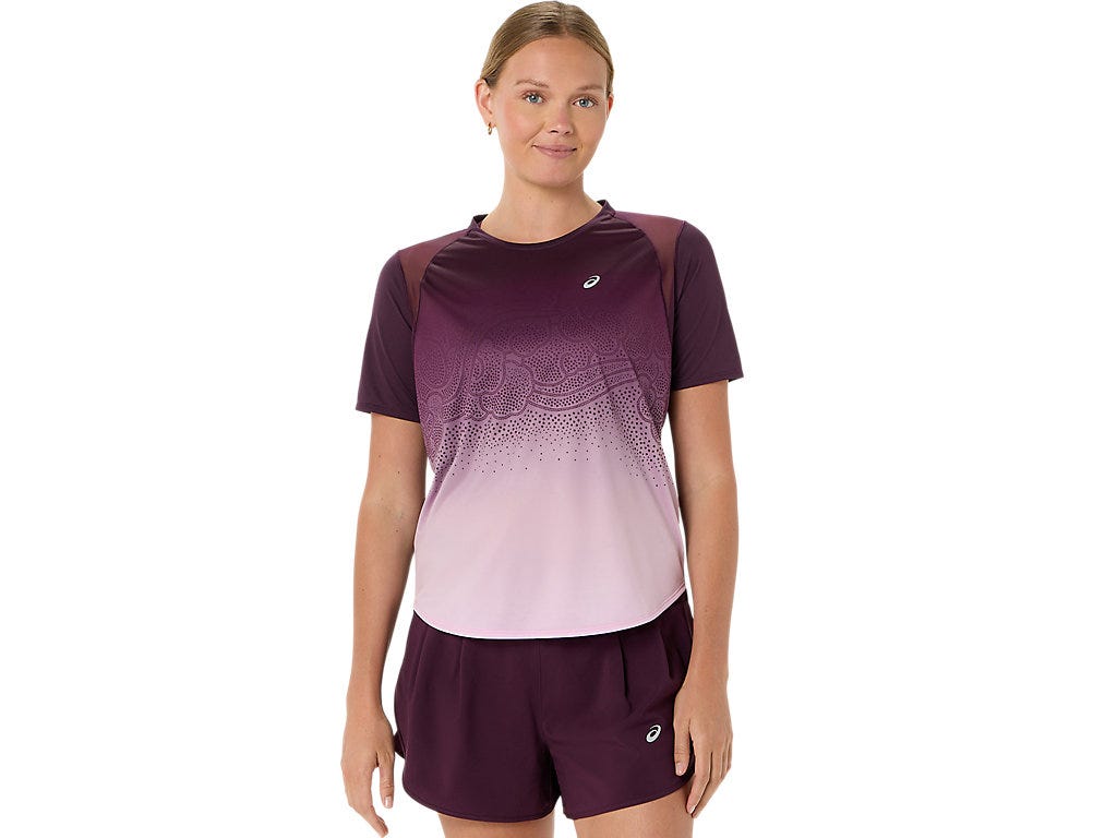 ROAD FADE SS TOP - Dark Aubergine/Hazy Lilac