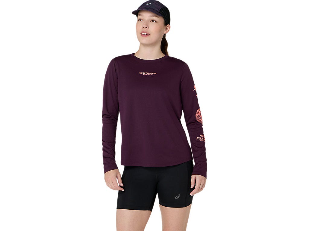 FUJITRAIL LOGO LS TOP - Dark Aubergine