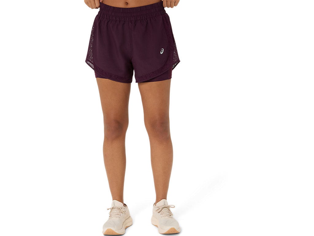 NAGINO RUN 2-N-1 SHORT - Dark Aubergine