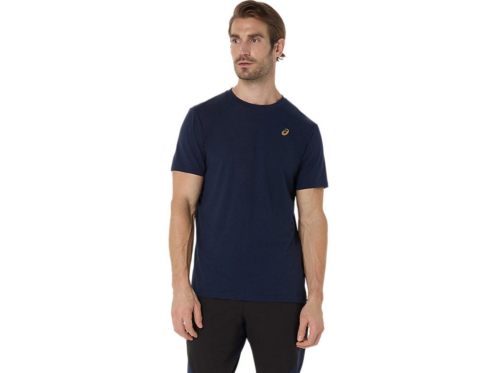 ASICS SPIRAL EMBROIDERY TEE - Midnight