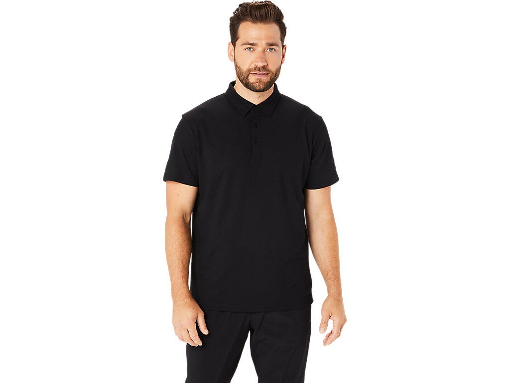 ASICS SPIRAL EMBROIDERY POLO-SHIRTS - Performance Black
