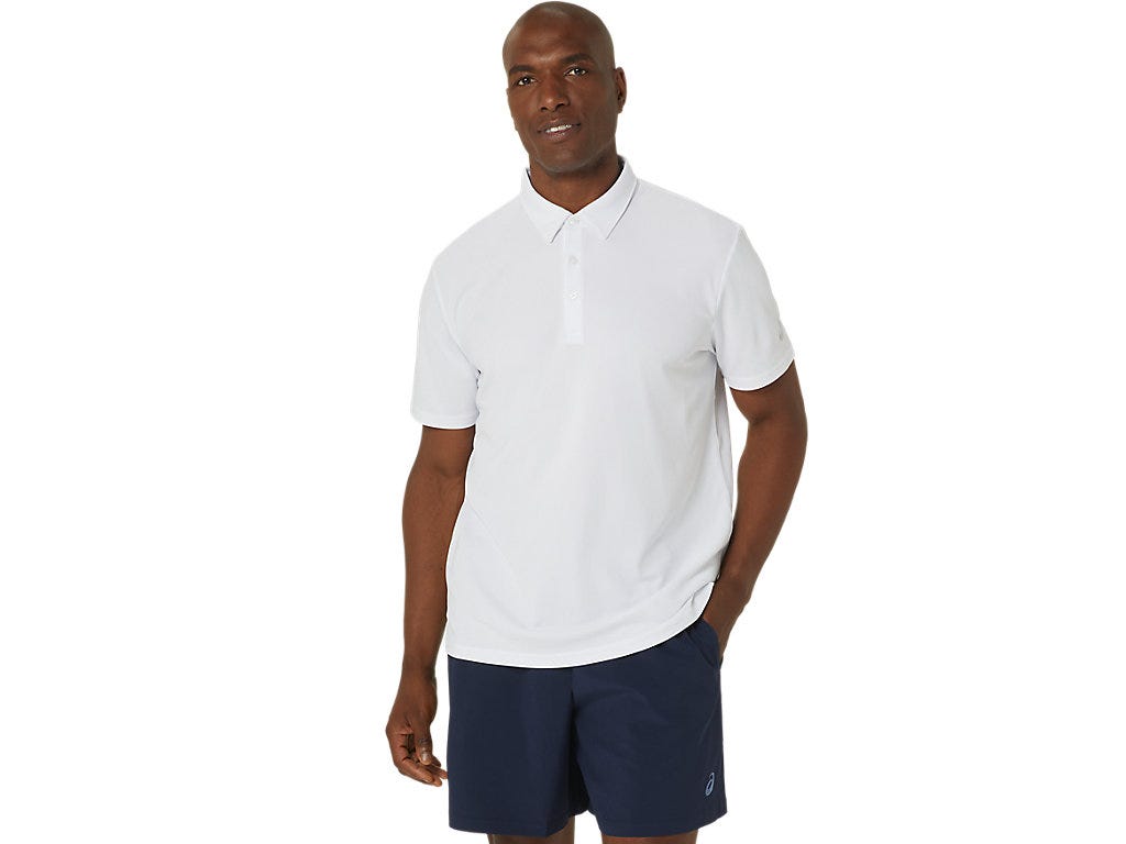 ASICS SPIRAL EMBROIDERY POLO-SHIRTS - Brilliant White