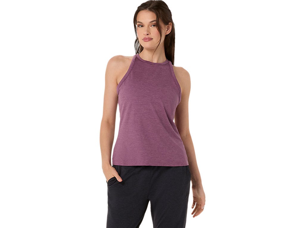 REFINED TEXTURE SLEEVELESS TOP - Velvet Purple Heather
