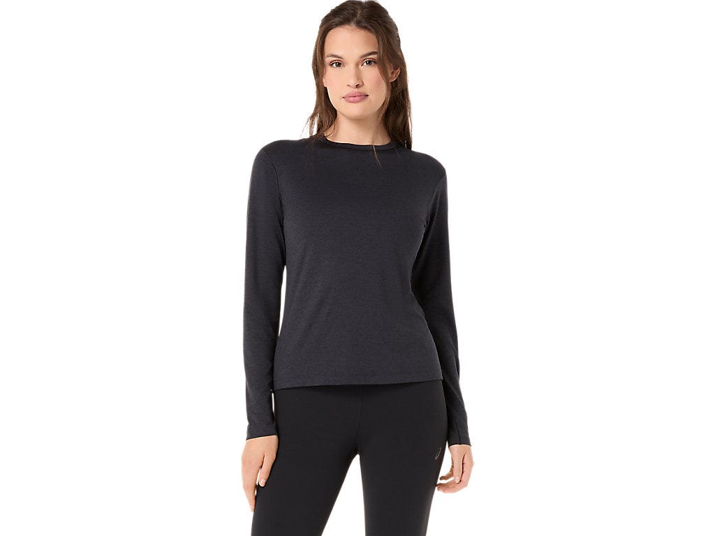 FEEL LONG SLEEVE TOP - Performance Black Heather