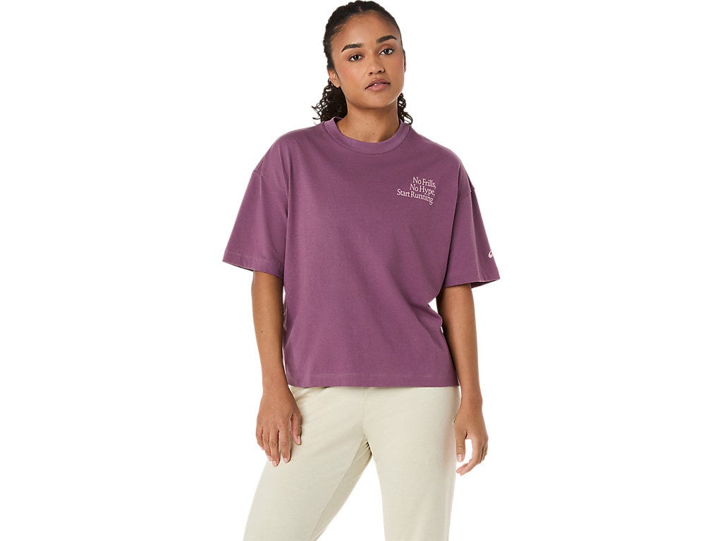 RUNNER MESSAGE GRAPHIC RELAXED TEE - Velvet Purple