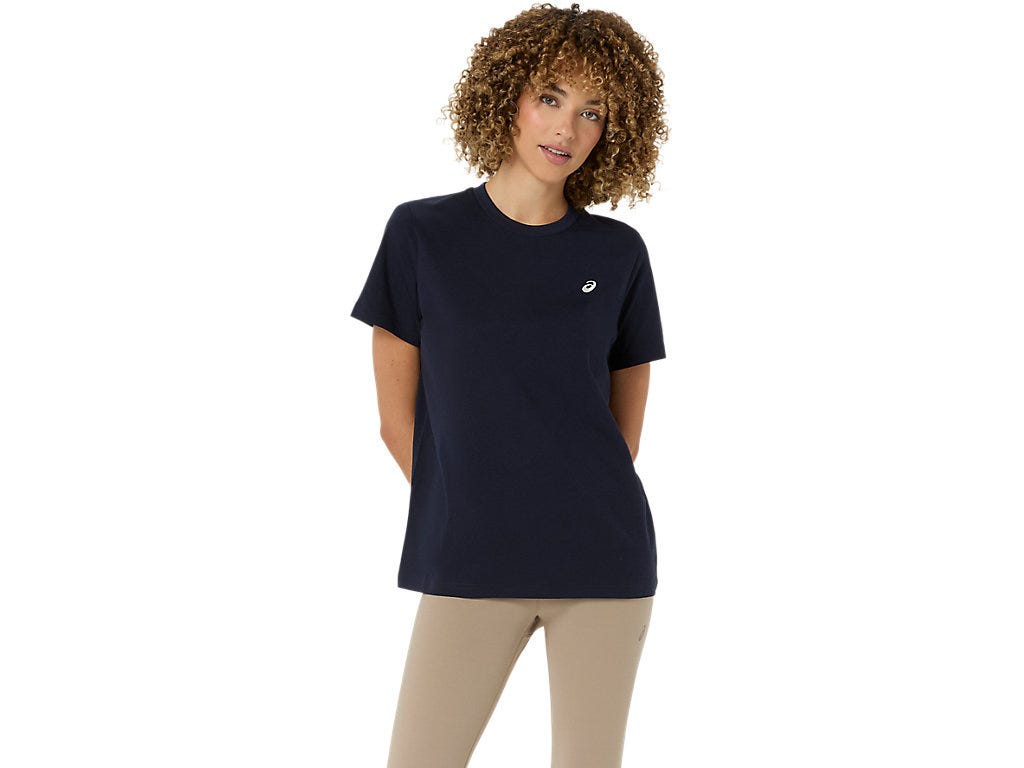 ASICS SPIRAL EMBROIDERY TEE - Midnight
