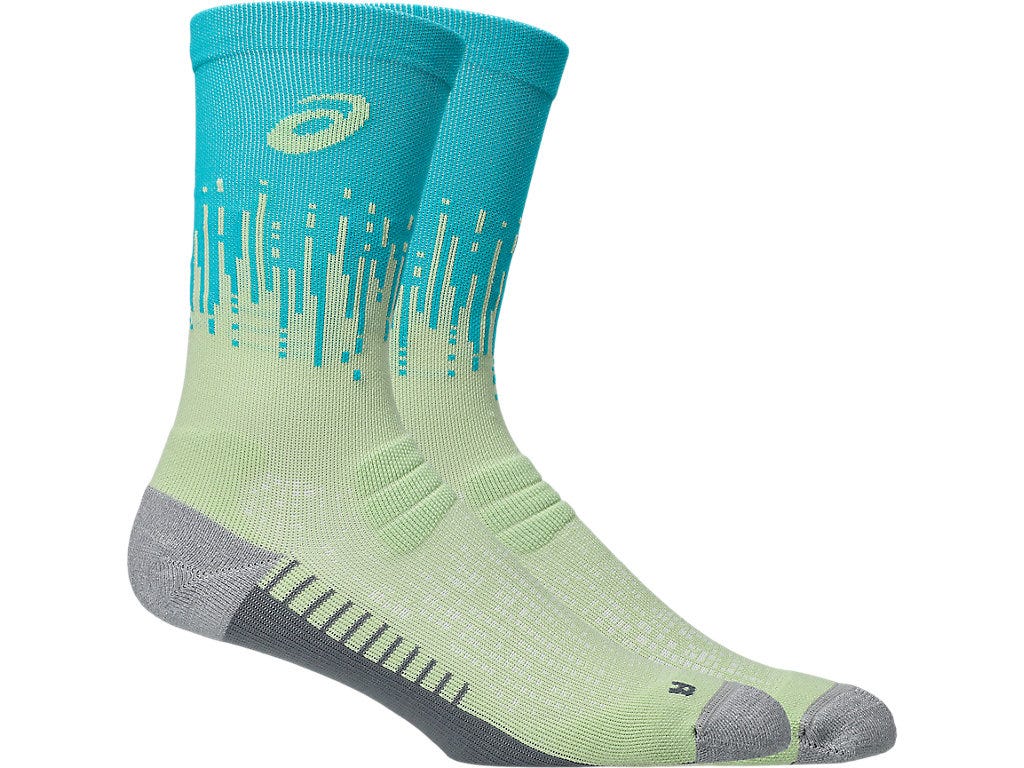 PERFORMANCE RUN SOCK CREW - Illuminate Yellow/Energy Aqua